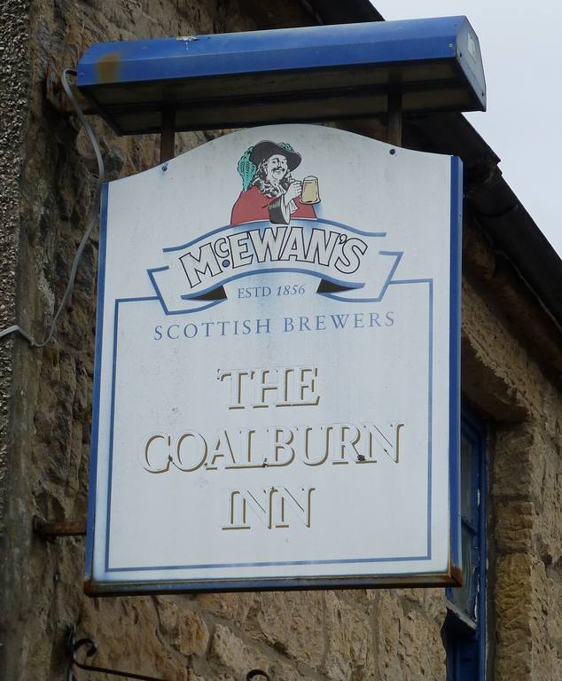 Faded sign on Coalburn Inn. Feb 2015